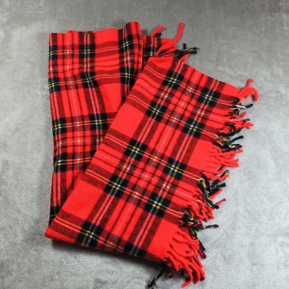Vintage Troy Leisure Blanket‎ And Bag Red Plaid Tartan Carrying Case Made In USA